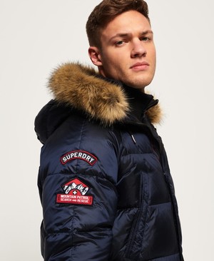 Superdry Down Parka Férfi Kabát Sötétkék | ZYDWC5264